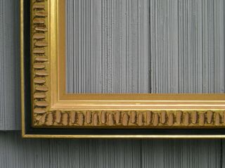 Vintage Mid Century Modern Black Gold Deep Pressed Picture Frame 18 X 24 Wood 1