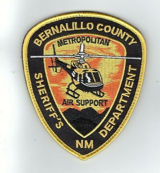Police Patch Bernalillo County Mexico Sheriff Metropolitan Air Support W/vel