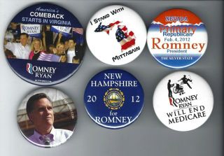 2012 Romney & Ryan Presidential Campaign Button Group - A