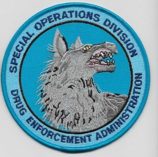 Dea Narcotics Special Ops Swat Srt Wolf Patch Blue Version Police State Texas Tx