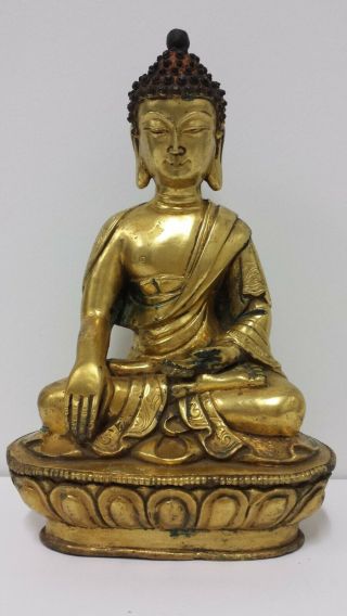 Antique Gold Gilt Bronze Buddha Statue