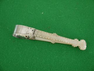 Unusual Early Antique Chinese Silver & Mop Mother Of Pearl Sugar Tongs
