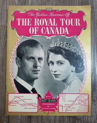 1951 Golden Souvenir Of The Royal Tour Of Canada Queen Elizabeth England Ii