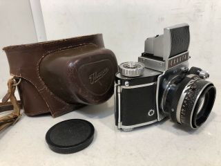 Vintage Exakta Varex Ii B 35mm Slr Camera With Case And Pancolar 2/50 Zeiss Jena