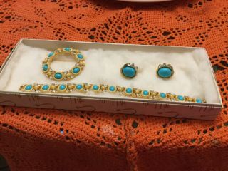 Vintage Trifari Bracelet,  Brooch And Earrings Very Rare & Collectible