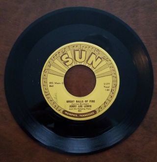 45 Rpm Jerry Lee Lewis Sun 281 Great Balls Of Fire / You Win Again
