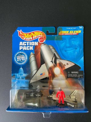 Hot Wheels John Glenn Astronaut Action Pack Mission Sts - 95 Gemini Mercury Nasa