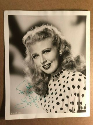 Ginger Rogers Rare Early Vintage Autographed 8/10 Photo 1947