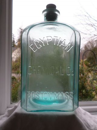 Vintage Bottle Egyptian Chemical Company Embalming Fluid Bottle Large