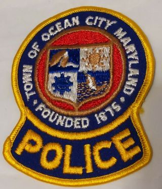 Ocean City Police (maryland) 1st Issue Shoulder Patch 3.  75 " Tall