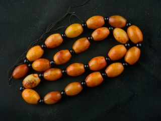 28 Inches Wonderful Large Chinese Old Jade Beads Prayer Necklace V026