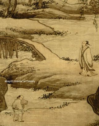 Chinese Painting Scroll Sansui Sumi Ink Mountain Landscape Tang Yin Ming Dynasty