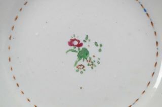 Late 18th Century Chinese Export Porcelain Hand Painted Pink Rose Dessert Plate 2