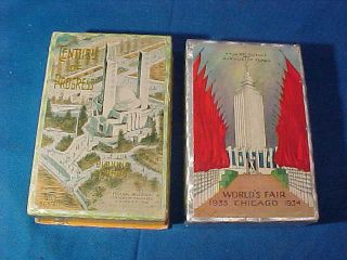 2 Orig 1933 - 34 Chicago Worlds Fair Souvenir Decks Of Playing Cards