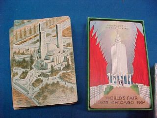 2 Orig 1933 - 34 CHICAGO WORLDS FAIR Souvenir DECKS Of PLAYING CARDS 2