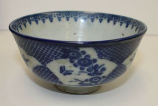 Chinese 19th Century Blue White Rice Bowl