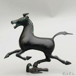 Collectable Chinese Bronze Hand - Carved Horse & Swallow Delicate Decorate Statue