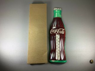 Vintage Coca Cola Bottle Advertising 17 " Thermometer Sign Nos Robertson