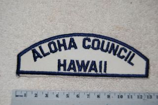 Boy Scout Wbs White & Blue Aloha Council Hawaii Strip Patch