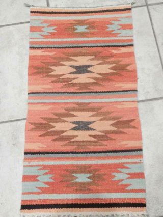 Unusual Colors Antique Vintage Navajo Indian Gallup Throw Rug - Chinle - Old