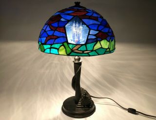 Rare - Limited Edition Disney Tiffany - Style Cinderella Stained Glass Lamp -