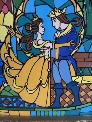 Disney Parks Exclusive Beauty And The Beast Stained Glass Window Frame - 2