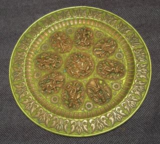 Antique Indian Repousse Brass And Copper Charger.