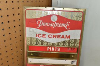 L898 Vintage Pensupreme Ice Cream Metal Flavor Board Sign Lancaster Pa 3