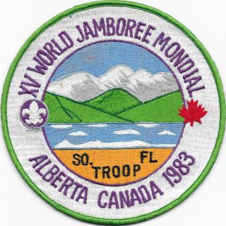1983 15th World Jamboree Mondial South Florida Council Back Patch Boy Scouts Bsa