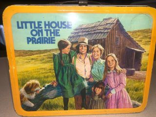 Vintage 1978 Metal Little House On The Prairie Lunch Box With Thermos