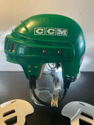 Vintage Green Ccm Ht2 Hockey Helmet Und Fighting Sioux Size 7 - 75/8 "