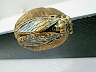 Antique Arts & Crafts Fly Bug Brass Top Hat Pin 7