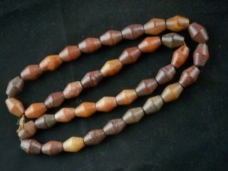 26 Inches Fine Chinese Old Jade Hand Carved Beads Prayer Necklace F117