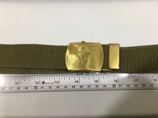 Boy Scout Olive Green Official Uniform Belt 34” Solid Brass Usa Buckle G024