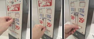 Vintage Postage Stamp Vending Machine - Fully - With Keys And Folders