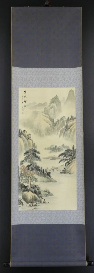 Chinese Hanging Scroll Art Painting Sansui Landscape Asian Antique E4330