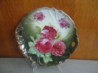 Antique Made In Germany Bavaria Plate Rose Flower Porcelain China
