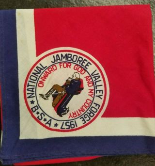 1957 National Scout Jamboree Cloth Neckerchief Boy Scouts Of America Bsa