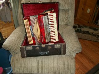 Vintage Accordian With Hard Case " Made In Italy "