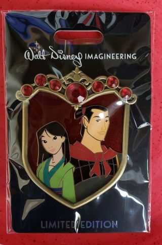 Disney Wdi Pins Princess Couples Crest Mulan & Li Shang Le250 Pin