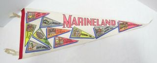 Marineland Florida Vintage Souvenir Pennant Banner Flag Bubbles Porpoise Diver
