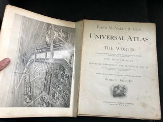 Vintage 1899 RAND McNALLY & Co ' s UNIVERSAL ATLAS of the WORLD 2