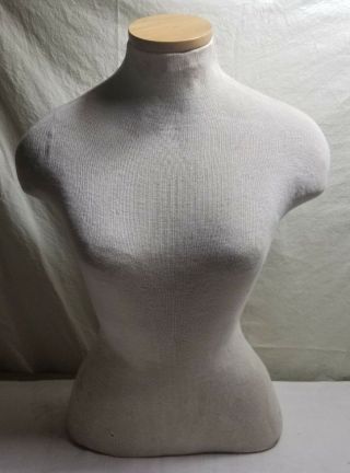 Vintage BERNSTEIN Wood and Cloth Female Dress Form Sewing Mannequin w Base 2