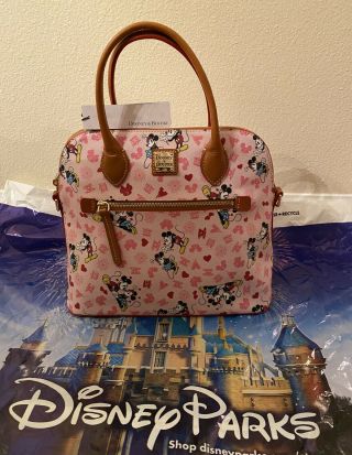 2021 Disney Parks Dooney & Bourke Valentine’s Day Mickey Minnie Love Satchel Bag