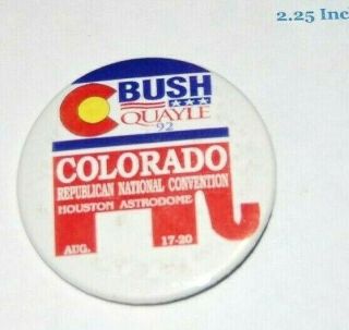 92 Colorado Republican National Convention Rnc George Hw Bush Pin Pinback Button