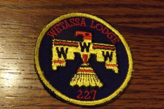 Boy Scout Patch Oa Wetassa Lodge C/e Gauze Back