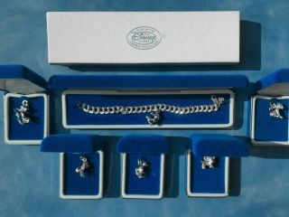 Disney Store Limited Edition Sterling Silver Charm Bracelet Complete Set