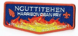 Boy Scout Oa 205 Nguttitehen Lodge Harrison Dean Fry Southern Region Chief Flap