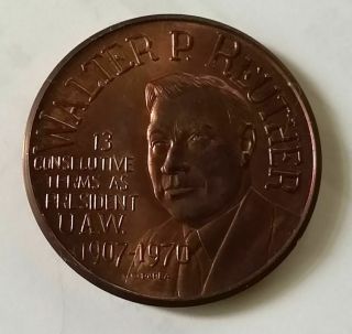 Walter P Reuther,  Uaw Memorial Medal,  1970