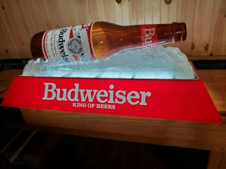 Vintage Budweiser Beer Bottle On Ice - Pool Table Hanging Light